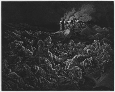 Los madianitas en fuga de Gustave Dore